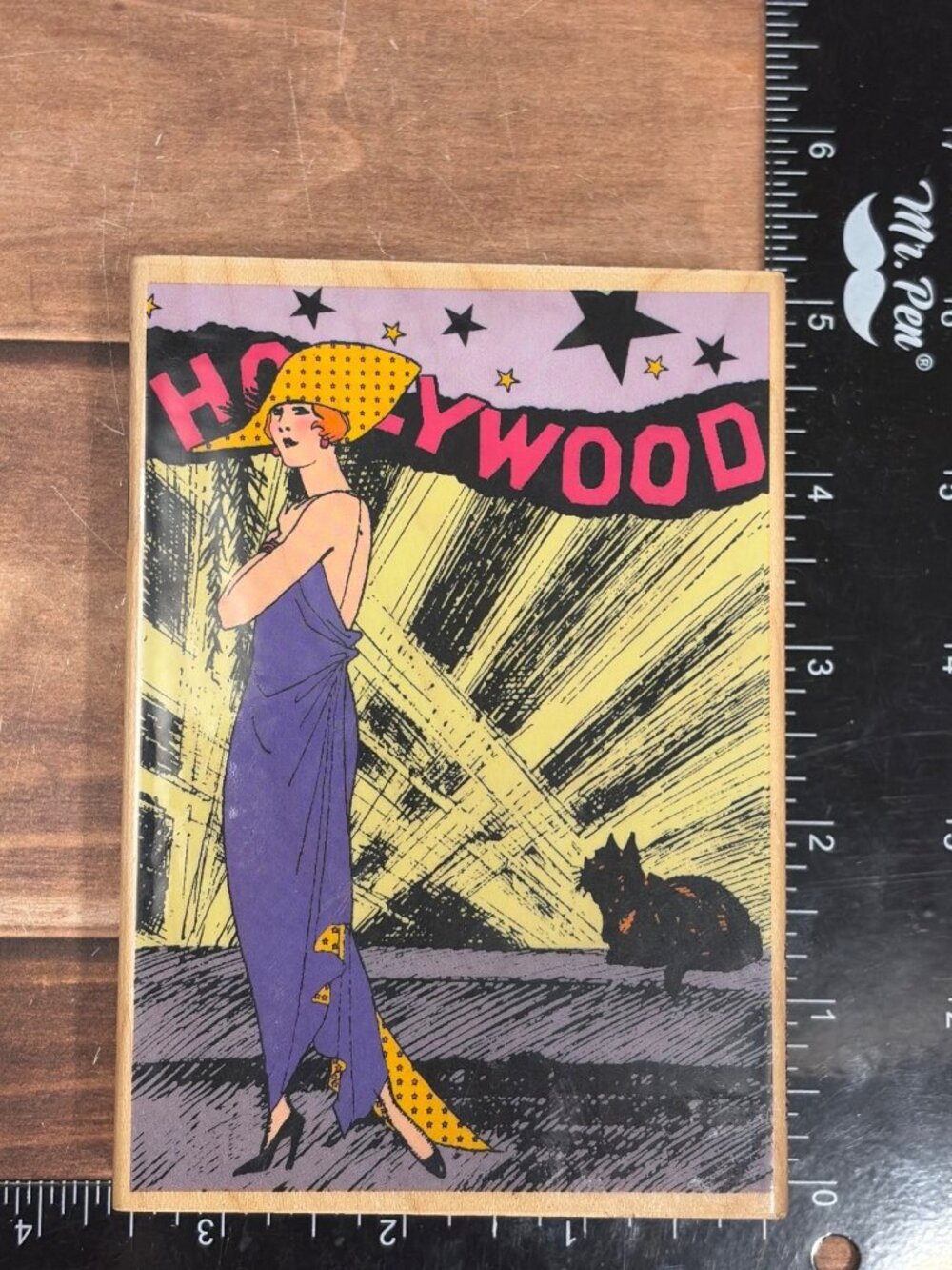 Hampton Art Jill Meyer Hollywood Diva JM4486 Wood Mounted Rubber Stamp Art Deco